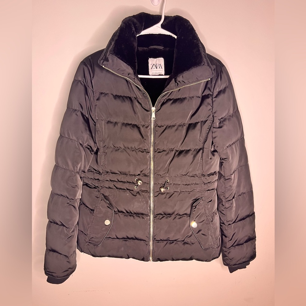 Zara Jackets & Coats | Zara Down Black Puffer Coat Jacket Size Small